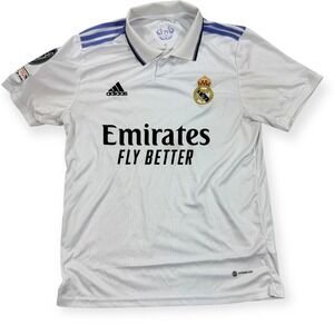 Real Madrid Jersey Men's M White 2022 Home Kit Football 120th Anniversary Adidas
